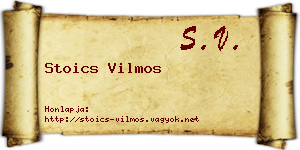 Stoics Vilmos névjegykártya